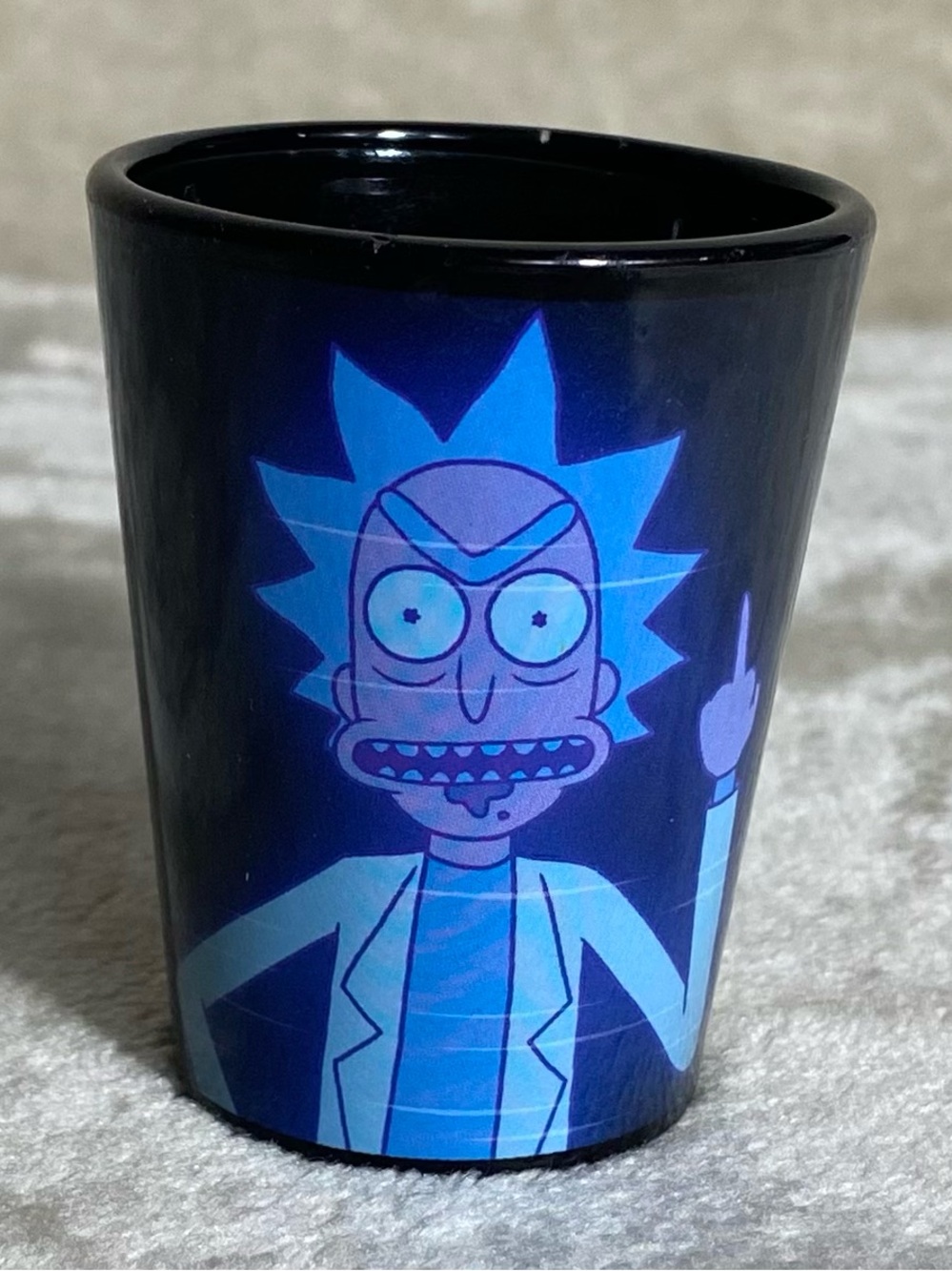 Rick  And Morty Shot glass Black Adult Swim cartoon Network